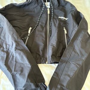 Black Sixth June Zip-Up Crop Black size small Hooded Jacket
